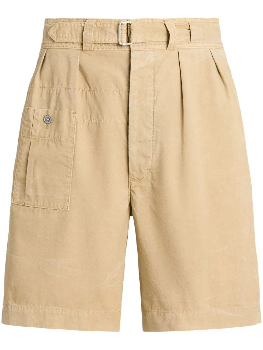 shorts de algodão com cinto