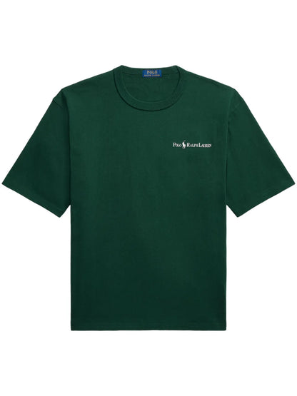 camiseta de algodão com estampa de logotipo