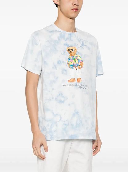 Camiseta de algodão com estampa de urso Polo