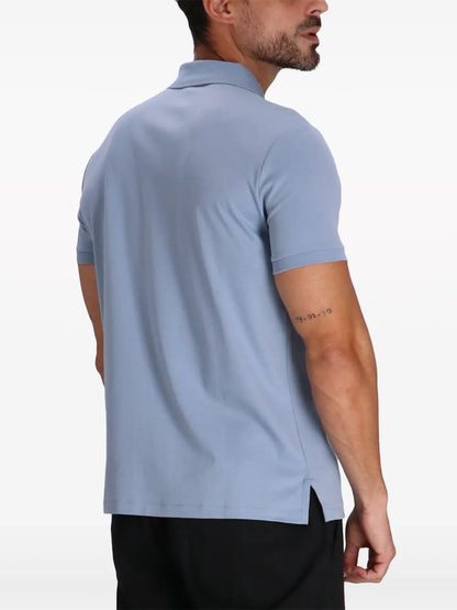 camisa polo de algodão com logotipo bordado