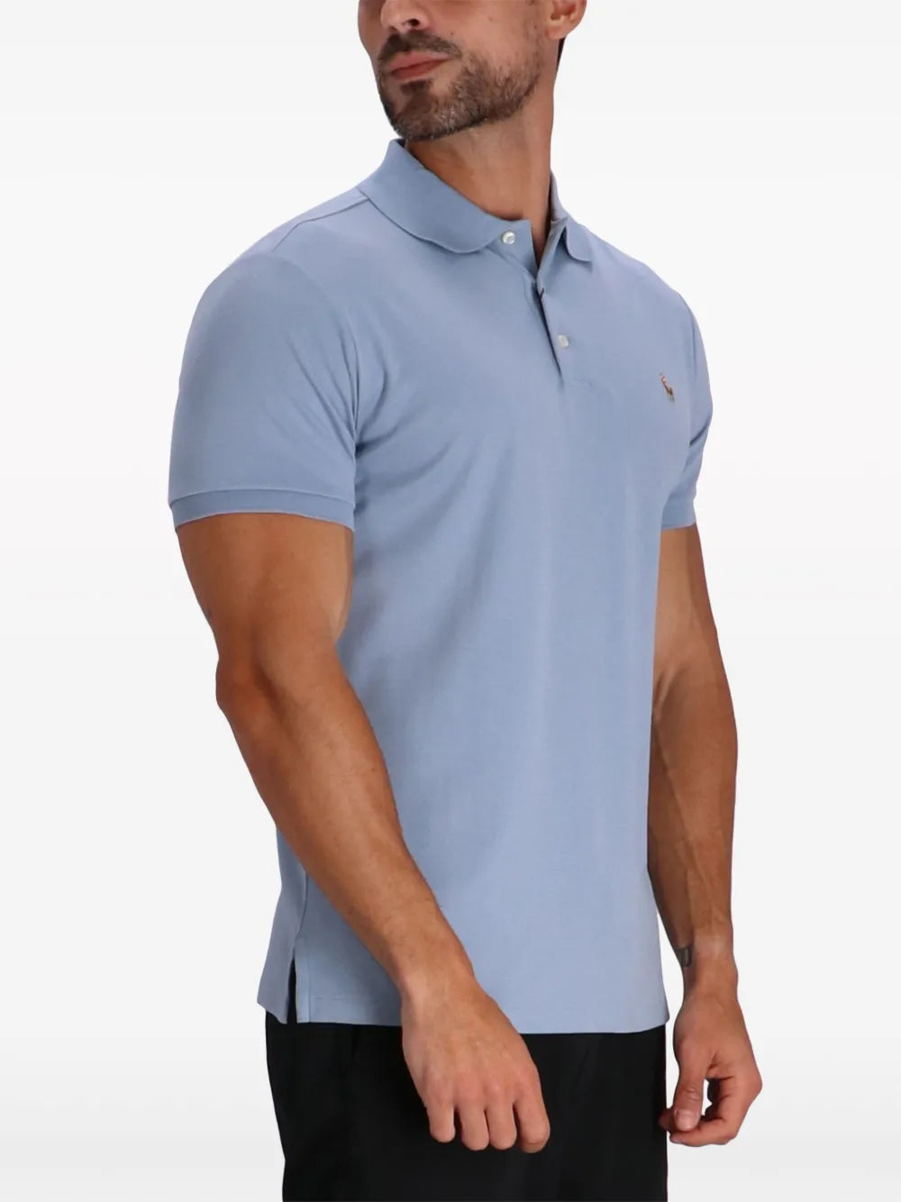camisa polo de algodão com logotipo bordado
