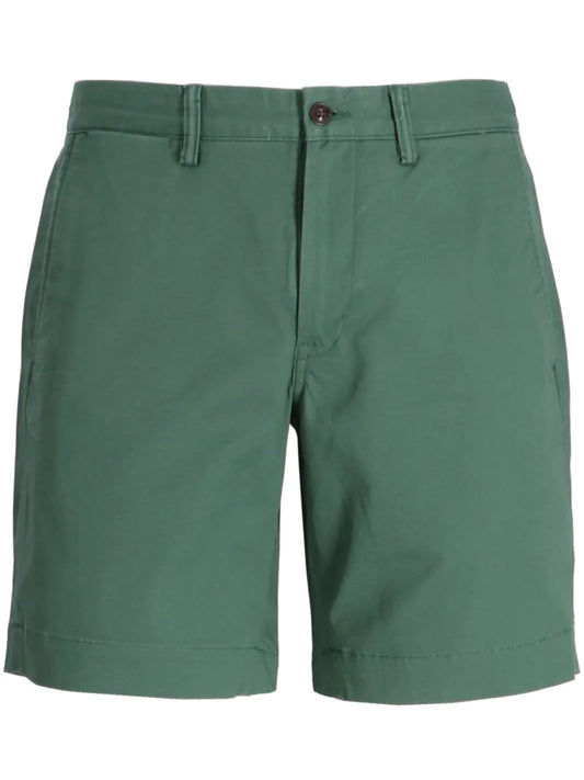 short chino reto de mistura de algodão