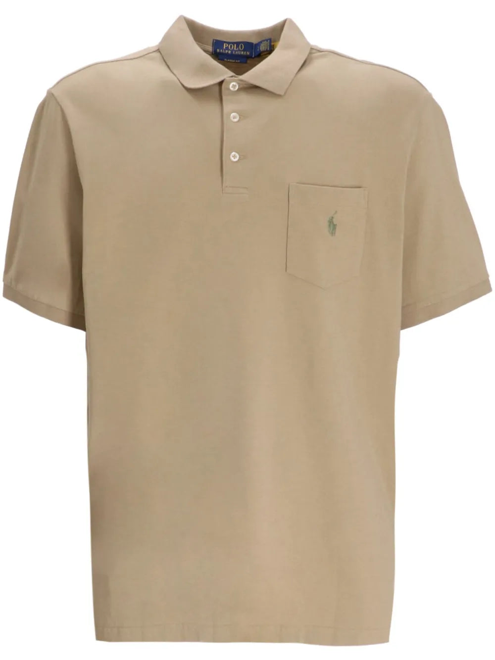 camisa polo de algodão com logotipo bordado
