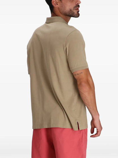 camisa polo de algodão com logotipo bordado