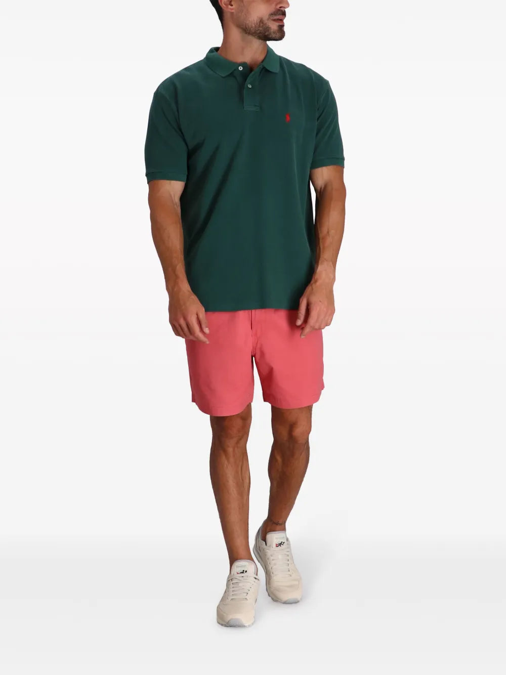 camisa polo de algodão com logotipo bordado