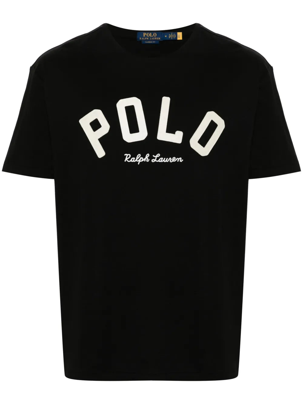 camiseta com aplique de logotipo
