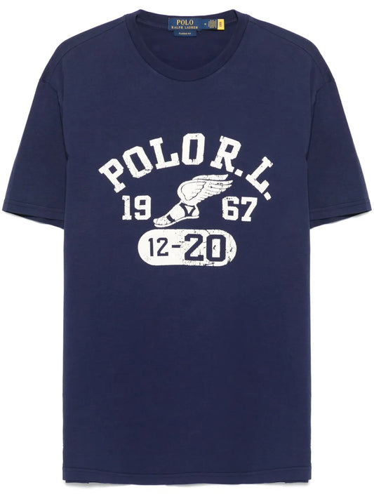 camiseta com estampa de logotipo
