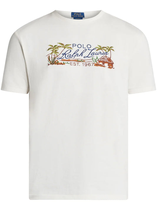 camiseta com logotipo bordado