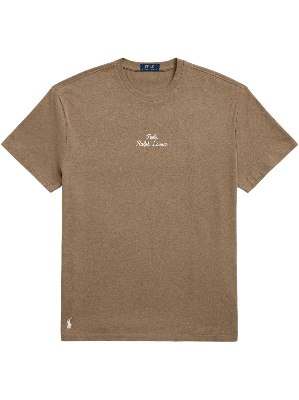 camiseta de algodão com logotipo bordado