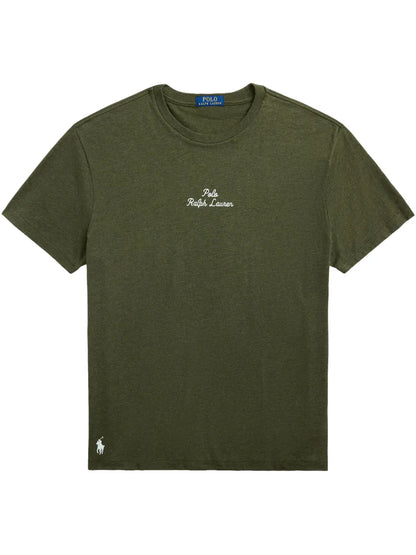 camiseta com logotipo bordado