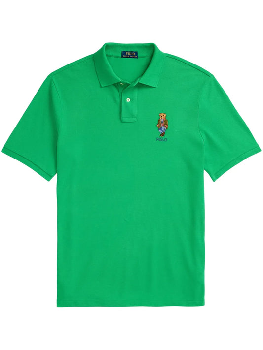 Camisa polo com aplique de urso Polo