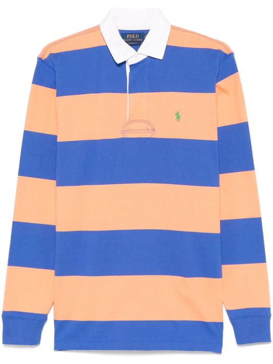camisa polo listrada de rugby