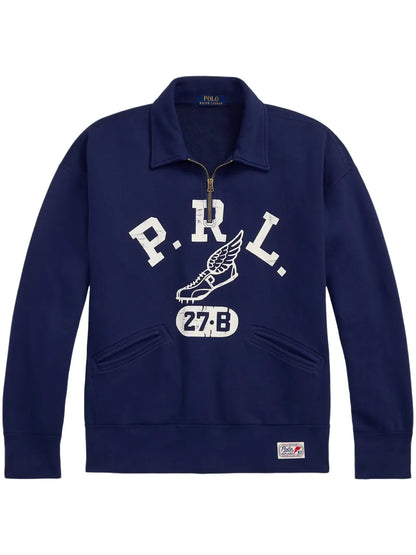 camisa polo com estampa de logotipo