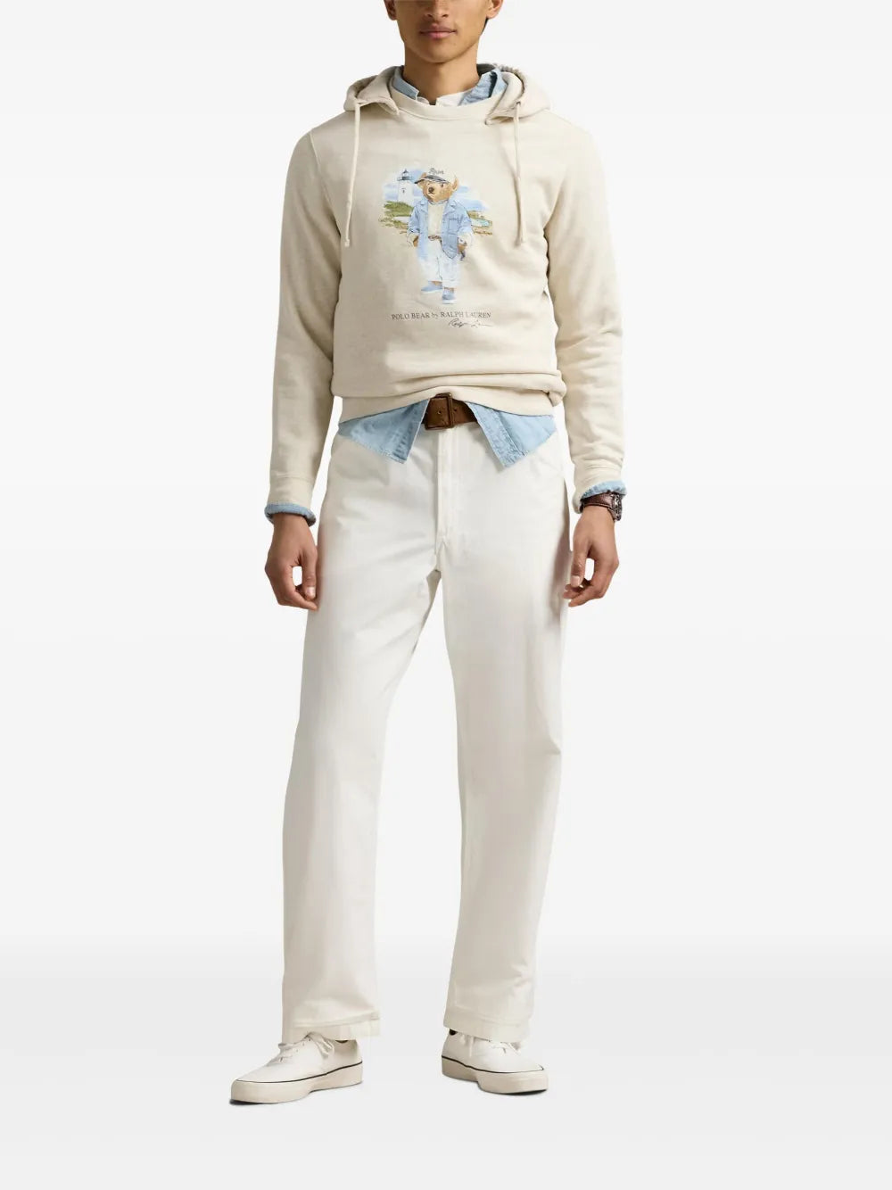 Moletom com capuz com estampa de urso