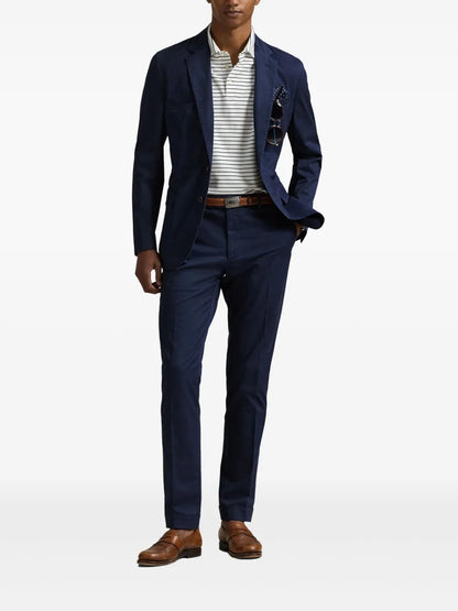 camisa polo listrada de algodão