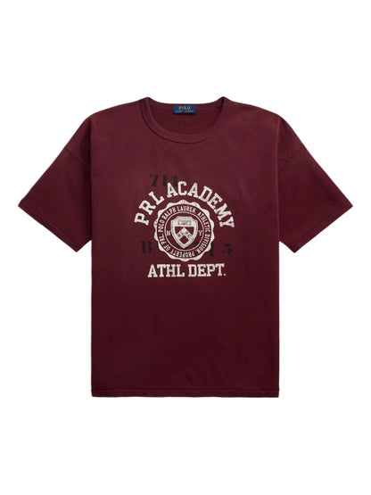 camiseta de gola redonda com estampa gráfica