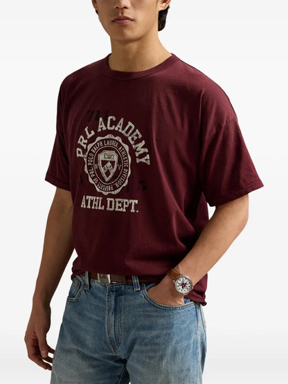 camiseta de gola redonda com estampa gráfica