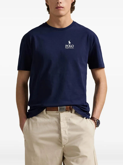 camiseta com estampa de logotipo