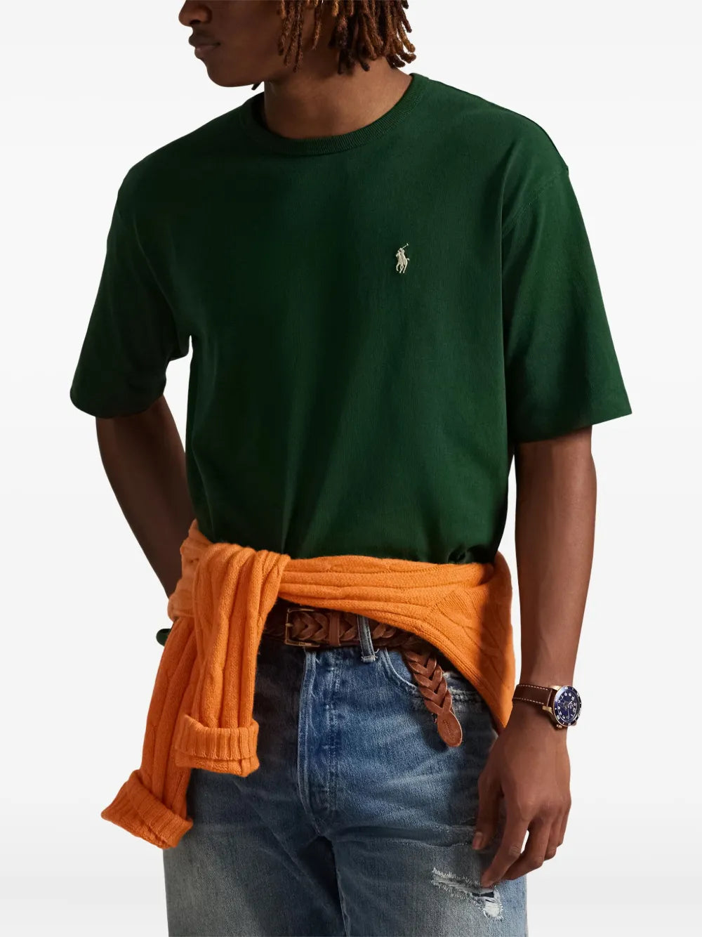 camiseta de manga curta com gola redonda