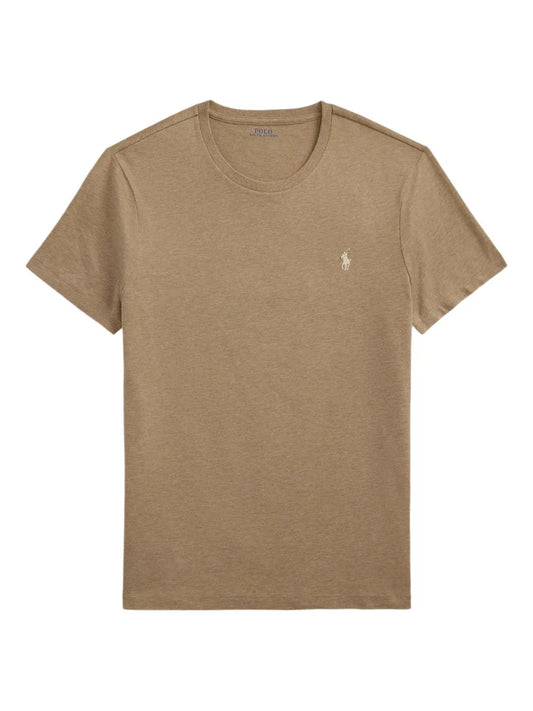 camiseta de algodão com logotipo bordado