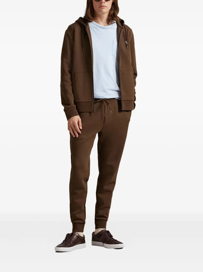 calças de moletom com logotipo bordado