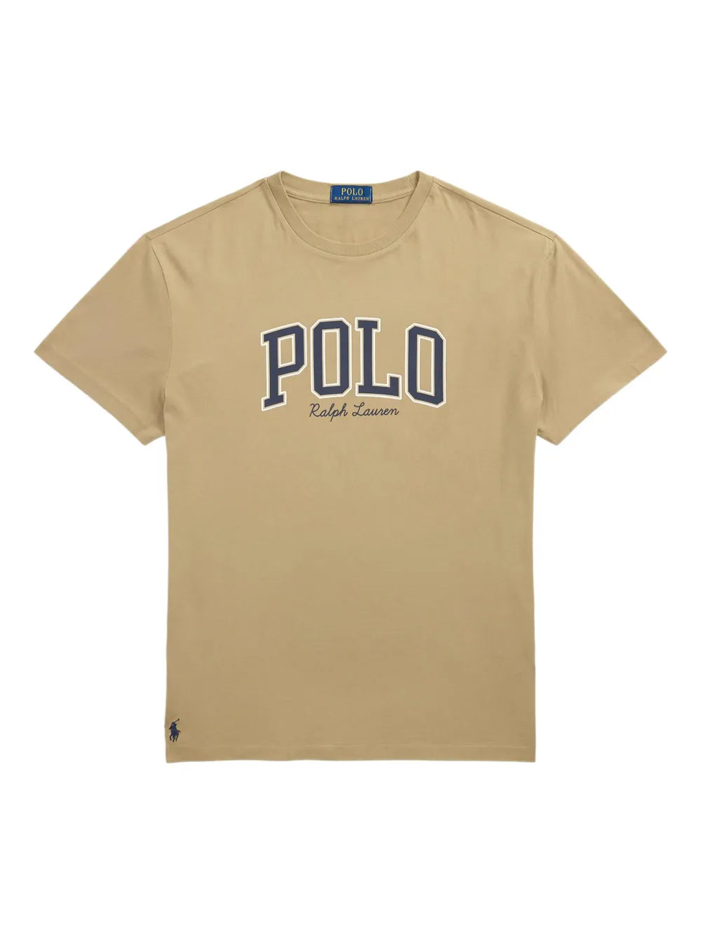 camiseta de gola redonda com estampa de logotipo