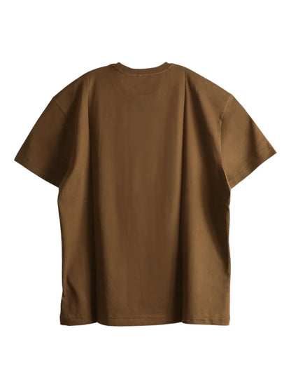 camiseta de algodão com logotipo bordado