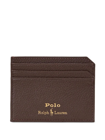 porta-cartões de couro granulado